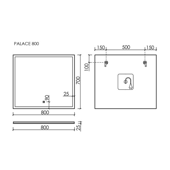 Зеркало Sancos Palace 80х70 см PA800 - фото 7