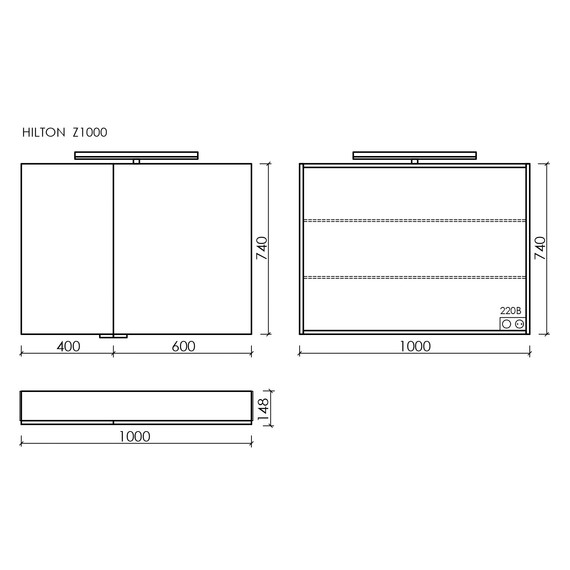 Зеркало-шкаф Sancos Hilton 100 см Z1000 - фото 6