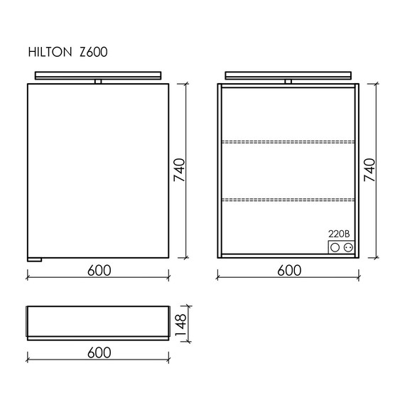 Зеркало-шкаф Sancos Hilton 60 см Z600 - фото 6