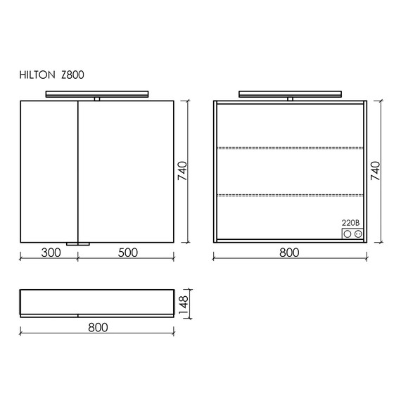 Зеркало-шкаф Sancos Hilton 80 см Z800 - фото 6