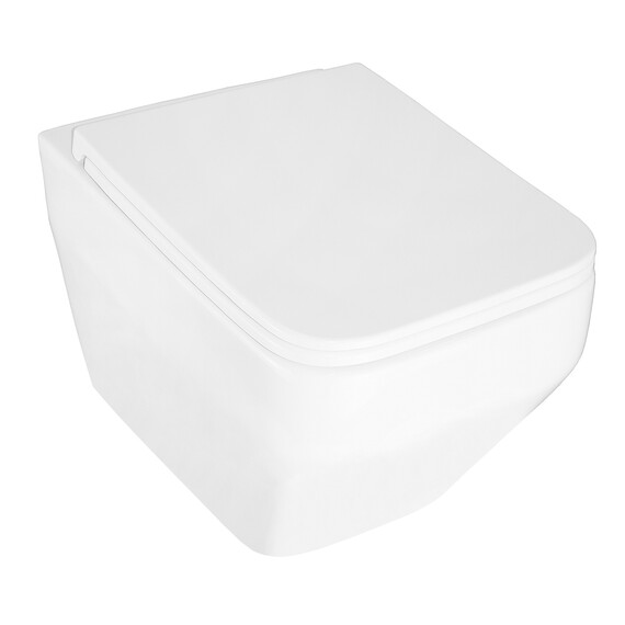 Унитаз подвесной безободковый Azario Moneo AZ-0062 UQ1 с тонкой крышкой микролифт (Система смыва торнадо) - фото 2