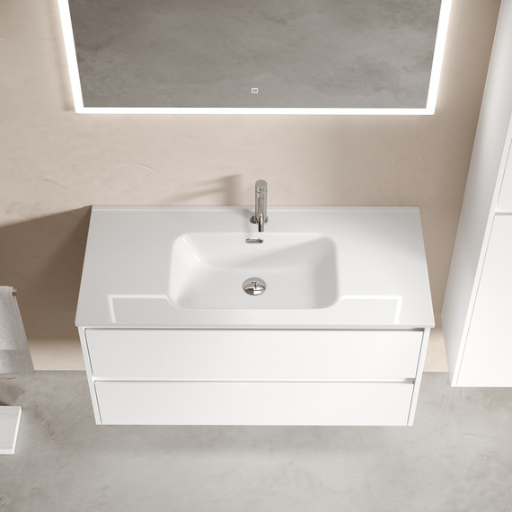 Тумба подвесная с раковиной-столешницей Sancos Libra 100 см LB100W (раковина Element CN7003) - фото 7