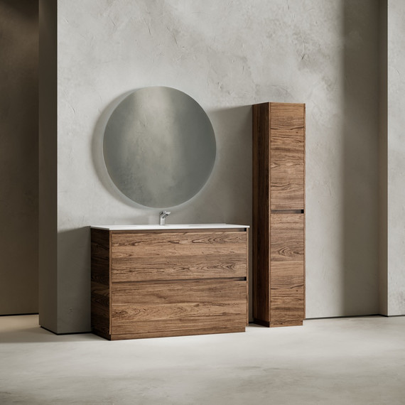 Тумба напольная с раковиной-столешницей Sancos Libra Floor 120 см LB120F-1ECH, дуб чарльстон (раковина Element CN7006) - фото 9