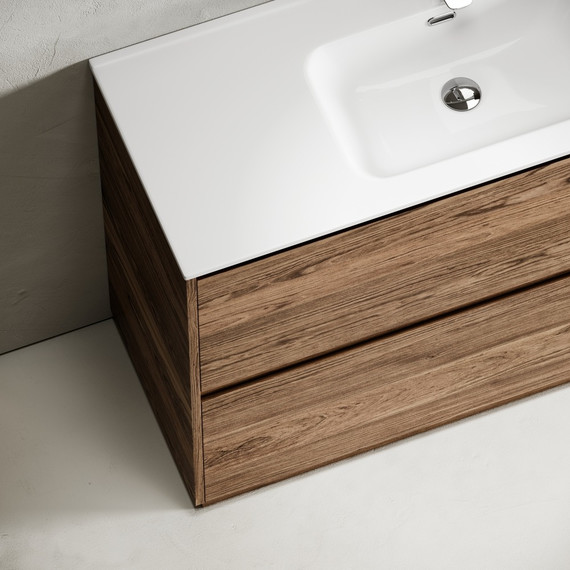 Тумба напольная с раковиной-столешницей Sancos Libra Floor 120 см LB120F-1ECH, дуб чарльстон (раковина Element CN7006) - фото 5