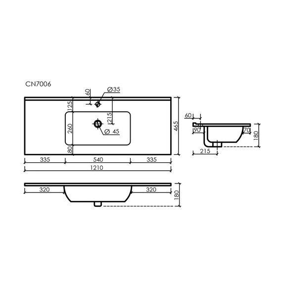 Тумба подвесная с раковиной-столешницей Sancos Libra 120 см LB120-1ECH, дуб чарльстон (раковина Element CN7006) - фото 9