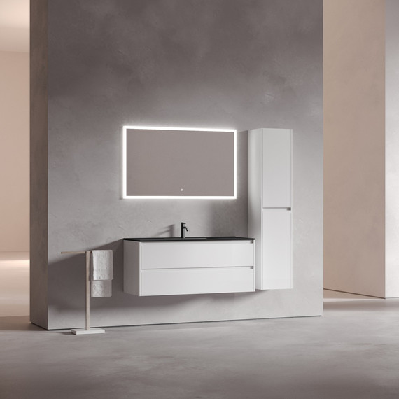 Тумба подвесная с раковиной-столешницей Sancos Libra 120 см LB120-1W (раковина Element CN7006MB) - фото 5