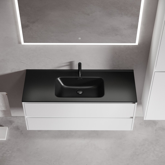 Тумба подвесная с раковиной-столешницей Sancos Libra 120 см LB120-1W (раковина Element CN7006MB) - фото 7