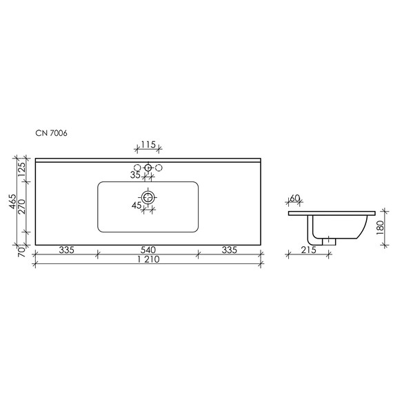 Тумба подвесная с раковиной-столешницей Sancos Libra 120 см LB120-1W (раковина Element CN7006MB) - фото 9