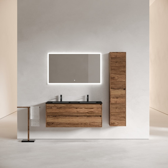 Тумба подвесная с раковиной Sancos Libra 120 см LB120-2ECH, дуб чарльстон (раковина Element CN7004MB) - фото 8