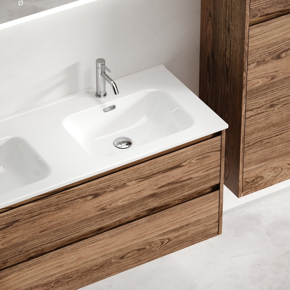 Тумба подвесная с раковиной Sancos Libra 120 см LB120-2ECH, дуб чарльстон (раковина Element CN7004) - фото 6