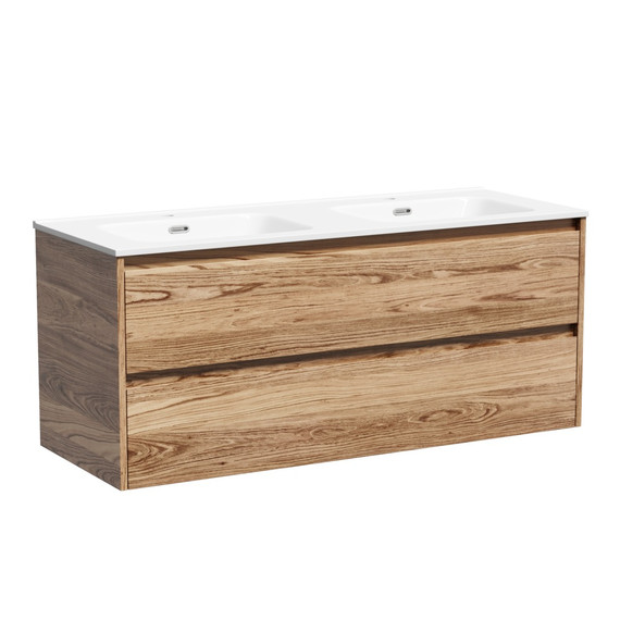 Тумба подвесная с раковиной Sancos Libra 120 см LB120-2ECH, дуб чарльстон (раковина Element CN7004) - фото 2