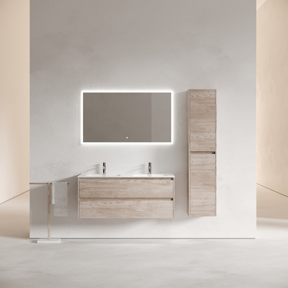 Тумба подвесная с раковиной Sancos Libra 120 см LB120-2EG, дуб галифакс натуральный (раковина Element CN7004) - фото 7