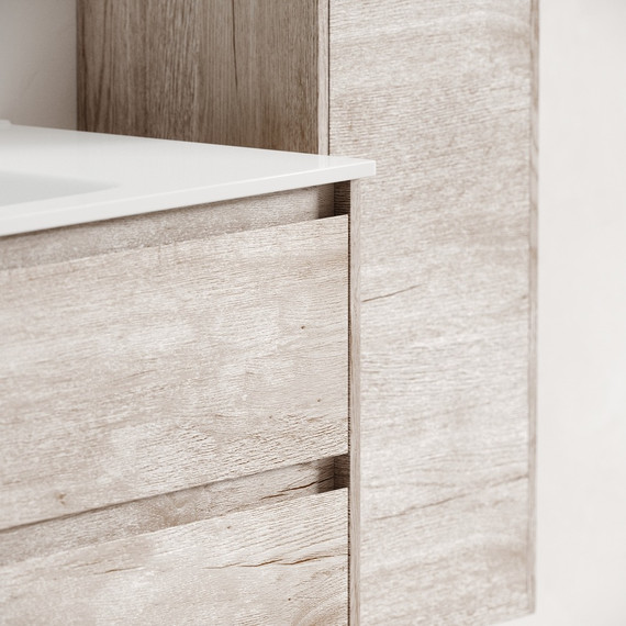 Тумба подвесная с раковиной Sancos Libra 120 см LB120-2EG, дуб галифакс натуральный (раковина Element CN7004) - фото 6