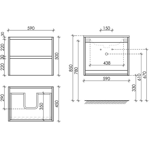 Тумба подвесная с раковиной Sancos Libra 60 см LB60W (раковина Element CN7001MB) - фото, картинка 10 Тумба подвесная с раковиной Sancos Libra 60 см LB60W (раковина Element CN7001MB) - фото 10
