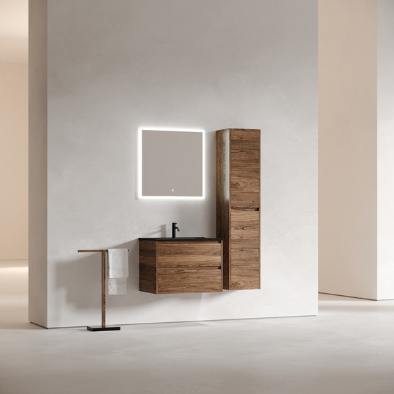 Тумба подвесная с раковиной-столешницей Sancos Libra 70 см LB70ECH, дуб чарльстон (раковина Element CN7007MB) - фото, картинка 5 Тумба подвесная с раковиной-столешницей Sancos Libra 70 см LB70ECH, дуб чарльстон (раковина Element CN7007MB) - фото 5