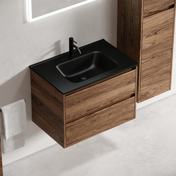 Тумба подвесная с раковиной-столешницей Sancos Libra 70 см LB70ECH, дуб чарльстон (раковина Element CN7007MB) - фото, картинка 6 Тумба подвесная с раковиной-столешницей Sancos Libra 70 см LB70ECH, дуб чарльстон (раковина Element CN7007MB) - фото 6