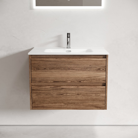 Тумба подвесная с раковиной-столешницей Sancos Libra 70 см LB70ECH, дуб чарльстон (раковина Element CN7007) - фото, картинка  Тумба подвесная с раковиной-столешницей Sancos Libra 70 см LB70ECH, дуб чарльстон (раковина Element CN7007) - фото