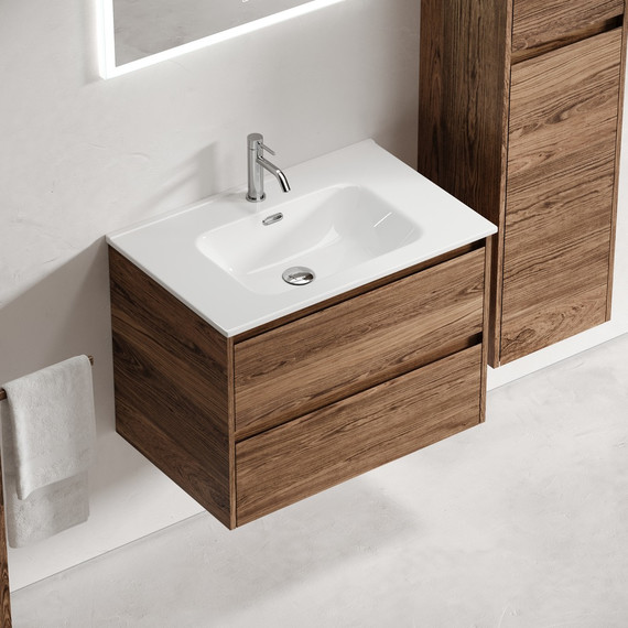 Тумба подвесная с раковиной-столешницей Sancos Libra 70 см LB70ECH, дуб чарльстон (раковина Element CN7007) - фото, картинка 6 Тумба подвесная с раковиной-столешницей Sancos Libra 70 см LB70ECH, дуб чарльстон (раковина Element CN7007) - фото 6