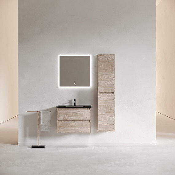 Тумба подвесная с раковиной-столешницей Sancos Libra 70 см LB70EG, дуб галифакс натуральный (раковина Element CN7007MB) - фото, картинка 8 Тумба подвесная с раковиной-столешницей Sancos Libra 70 см LB70EG, дуб галифакс натуральный (раковина Element CN7007MB) - фото 8