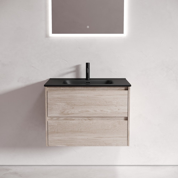 Тумба подвесная с раковиной-столешницей Sancos Libra 70 см LB70EG, дуб галифакс натуральный (раковина Element CN7007MB) - фото, картинка  Тумба подвесная с раковиной-столешницей Sancos Libra 70 см LB70EG, дуб галифакс натуральный (раковина Element CN7007MB) - фото