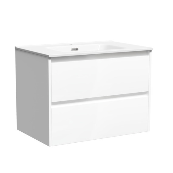 Тумба подвесная с раковиной-столешницей Sancos Libra 70 см LB70W (раковина Element CN7007) - фото, картинка 2 Тумба подвесная с раковиной-столешницей Sancos Libra 70 см LB70W (раковина Element CN7007) - фото 2