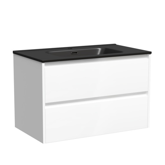 Тумба подвесная с раковиной-столешницей Sancos Libra 80 см LB80W (раковина Element CN7005MB) - фото 2