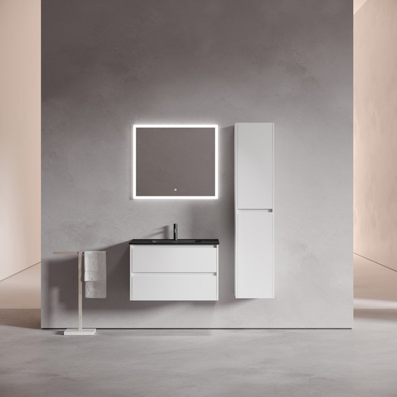 Тумба подвесная с раковиной-столешницей Sancos Libra 80 см LB80W (раковина Element CN7005MB) - фото 4