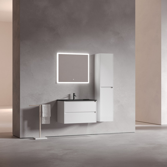 Тумба подвесная с раковиной-столешницей Sancos Libra 80 см LB80W (раковина Element CN7005MB) - фото 5