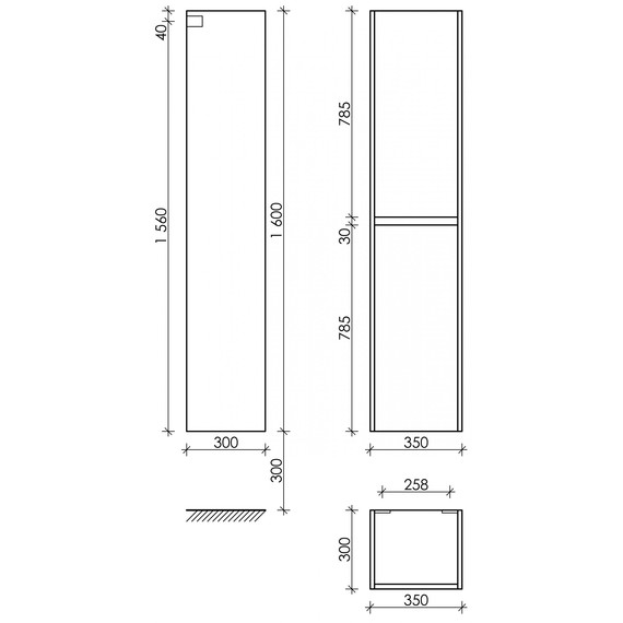 Пенал подвесной Sancos Libra 35 см PLB35EG, дуб галифакс натуральный - фото 14