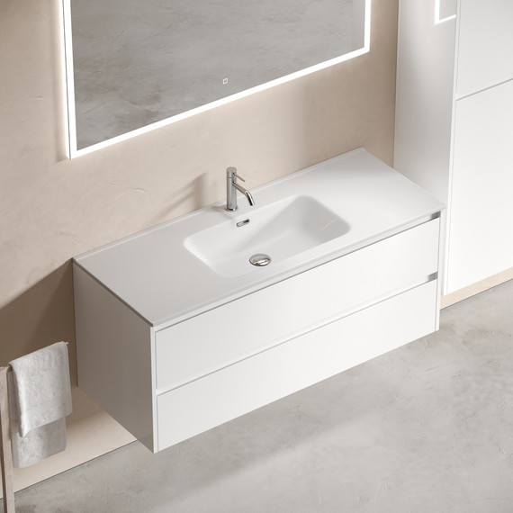 Тумба подвесная с раковиной-столешницей Sancos Libra 120 см LB120-1W (раковина Element CN7006) - фото 6