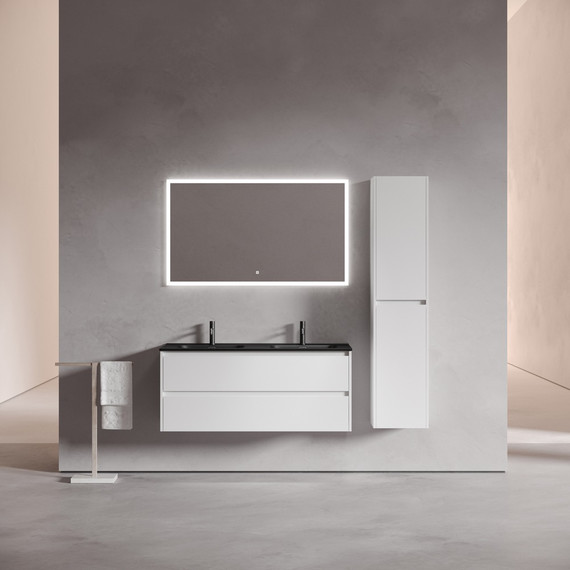 Тумба подвесная с раковиной Sancos Libra 120 см  LB120-2W (раковина Element CN7004MB) - фото 4