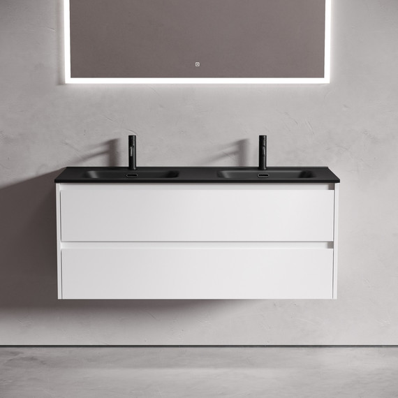 Тумба подвесная с раковиной Sancos Libra 120 см  LB120-2W (раковина Element CN7004MB) - фото 