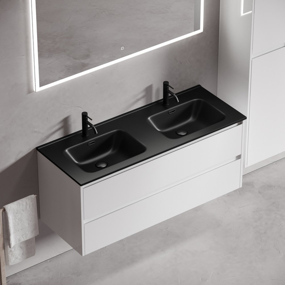 Тумба подвесная с раковиной Sancos Libra 120 см  LB120-2W (раковина Element CN7004MB) - фото 6