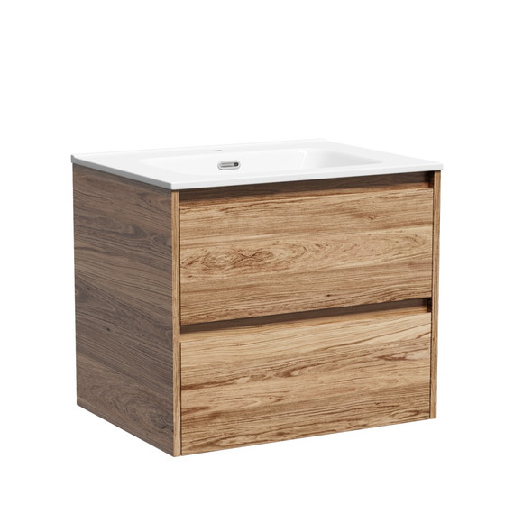 Тумба подвесная с раковиной Sancos Libra 60 см LB60ECH, дуб чарльстон (раковина Element CN7001) - фото, картинка 2 Тумба подвесная с раковиной Sancos Libra 60 см LB60ECH, дуб чарльстон (раковина Element CN7001) - фото 2