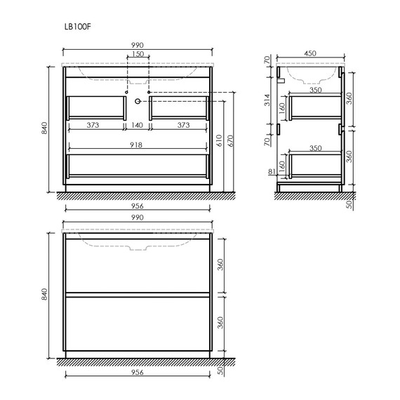 Тумба напольная с раковиной-столешницей Sancos Libra Floor 100 см LB100FW (раковина Element CN7003) - фото 10