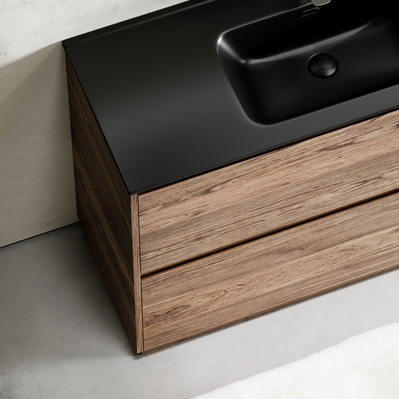 Тумба напольная с раковиной-столешницей Sancos Libra Floor 120 см LB120F-1ECH, дуб чарльстон (раковина Element CN7006MB) - фото 6