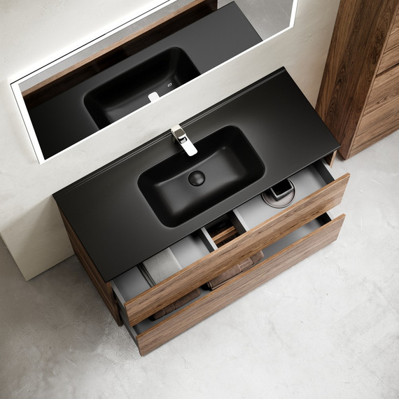 Тумба напольная с раковиной-столешницей Sancos Libra Floor 120 см LB120F-1ECH, дуб чарльстон (раковина Element CN7006MB) - фото 4