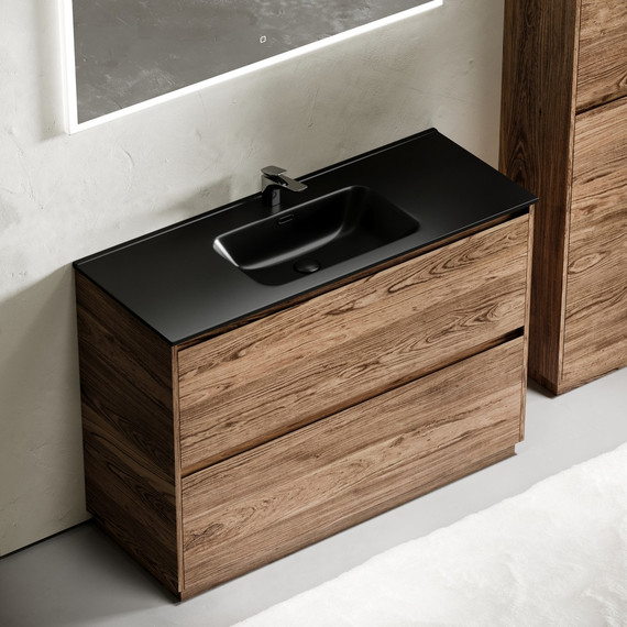 Тумба напольная с раковиной-столешницей Sancos Libra Floor 120 см LB120F-1ECH, дуб чарльстон (раковина Element CN7006MB) - фото 5