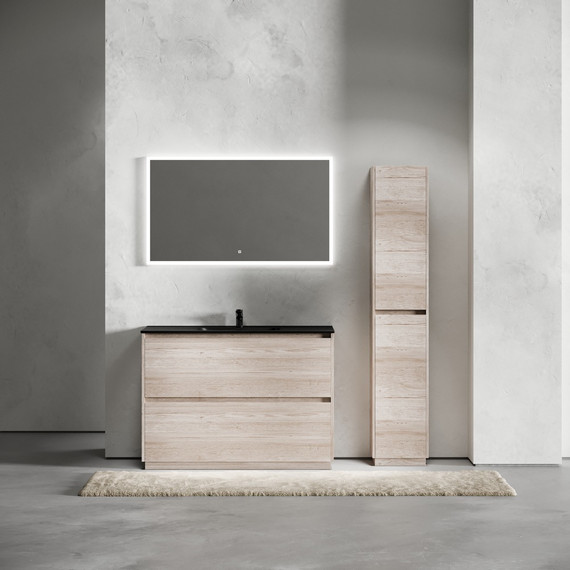 Тумба напольная с раковиной-столешницей Sancos Libra Floor 120 см LB120F-1EG, дуб галифакс натуральный (раковина Element CN7006MB) - фото 8