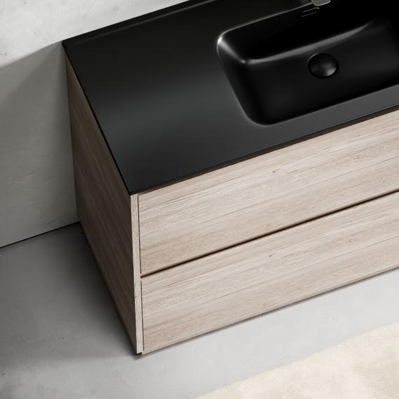 Тумба напольная с раковиной-столешницей Sancos Libra Floor 120 см LB120F-1EG, дуб галифакс натуральный (раковина Element CN7006MB) - фото 6