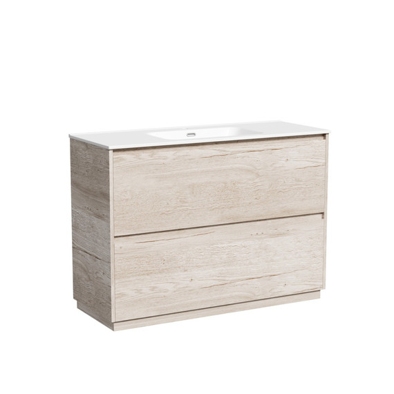 Тумба напольная с раковиной-столешницей Sancos Libra Floor 120 см LB120F-1EG, дуб галифакс натуральный (раковина Element CN7006) - фото 2