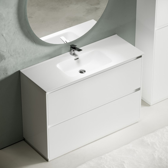 Тумба напольная с раковиной-столешницей Sancos Libra Floor 120 см LB120F-1W (раковина Element CN7006) - фото 4