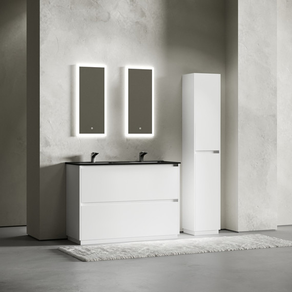 Тумба напольная с раковиной Sancos Libra Floor 120 см LB120F-2W (раковина Element CN7004MB) - фото 7