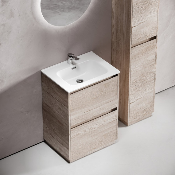 Тумба напольная с раковиной Sancos Libra Floor 60 см LB60FEG, дуб галифакс натуральный (раковина Element CN7001) - фото, картинка 6 Тумба напольная с раковиной Sancos Libra Floor 60 см LB60FEG, дуб галифакс натуральный (раковина Element CN7001) - фото 6