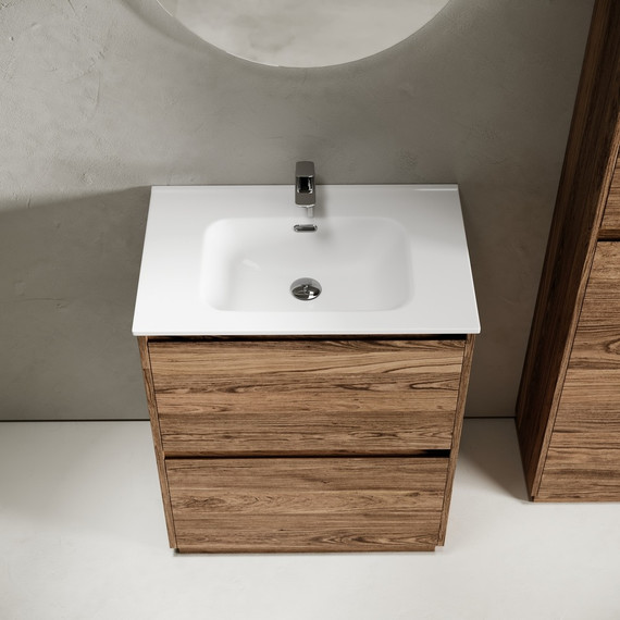 Тумба напольная с раковиной-столешницей Sancos Libra Floor 70 см LB70FECH, дуб чарльстон (раковина Element CN7007) - фото, картинка  Тумба напольная с раковиной-столешницей Sancos Libra Floor 70 см LB70FECH, дуб чарльстон (раковина Element CN7007) - фото