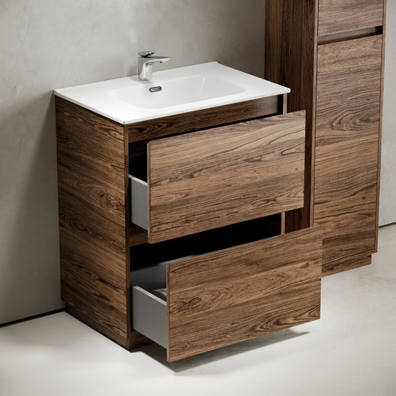 Тумба напольная с раковиной-столешницей Sancos Libra Floor 70 см LB70FECH, дуб чарльстон (раковина Element CN7007) - фото, картинка 5 Тумба напольная с раковиной-столешницей Sancos Libra Floor 70 см LB70FECH, дуб чарльстон (раковина Element CN7007) - фото 5