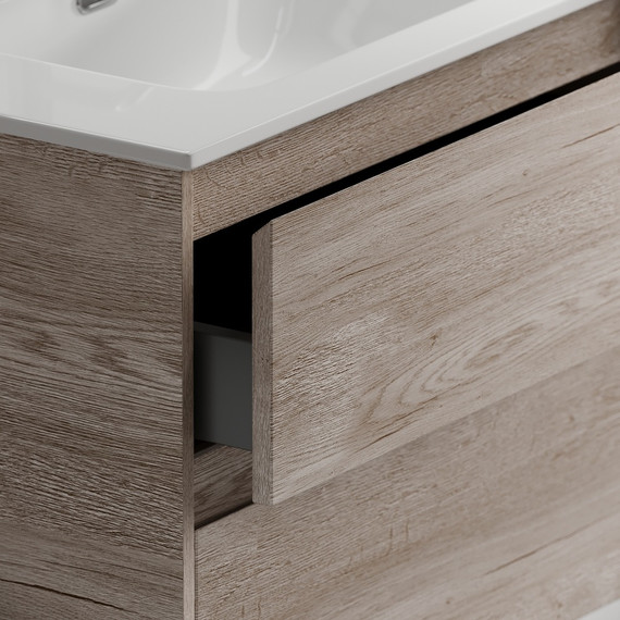 Тумба напольная с раковиной-столешницей Sancos Libra Floor 70 см LB70FEG, дуб галифакс натуральный (раковина Element CN7007) - фото, картинка 4 Тумба напольная с раковиной-столешницей Sancos Libra Floor 70 см LB70FEG, дуб галифакс натуральный (раковина Element CN7007) - фото 4