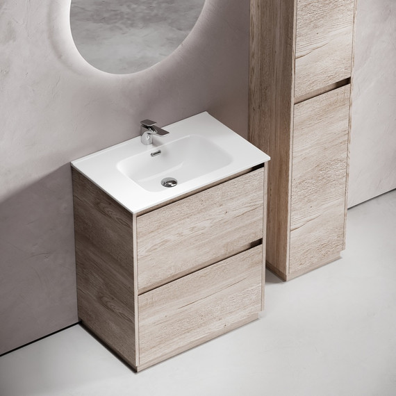 Тумба напольная с раковиной-столешницей Sancos Libra Floor 70 см LB70FEG, дуб галифакс натуральный (раковина Element CN7007) - фото, картинка 6 Тумба напольная с раковиной-столешницей Sancos Libra Floor 70 см LB70FEG, дуб галифакс натуральный (раковина Element CN7007) - фото 6