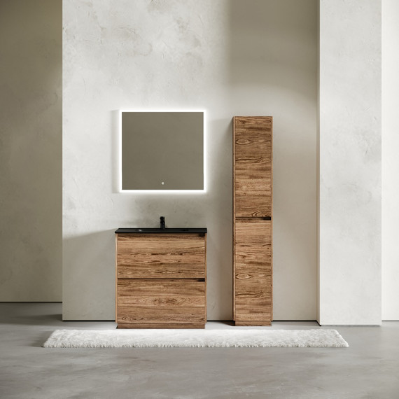 Тумба напольная с раковиной-столешницей Sancos Libra Floor 80 см LB80FECH, дуб чарльстон (раковина Element CN7005MB) - фото 9