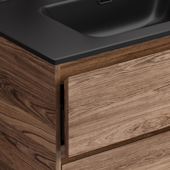 Тумба напольная с раковиной-столешницей Sancos Libra Floor 80 см LB80FECH, дуб чарльстон (раковина Element CN7005MB) - фото 5